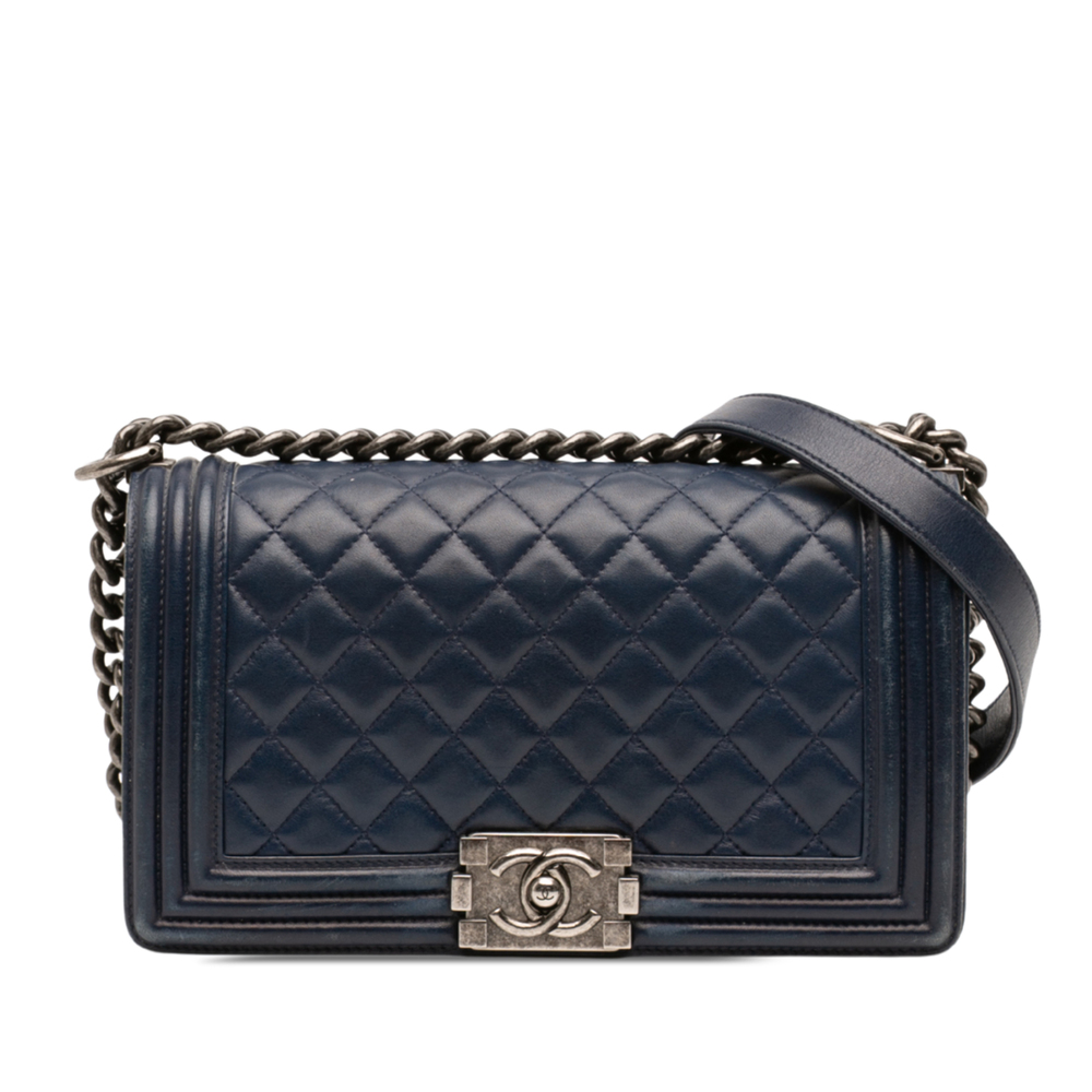 Pre-Loved Chanel Old Medium Quilted Lambskin Boy Flap